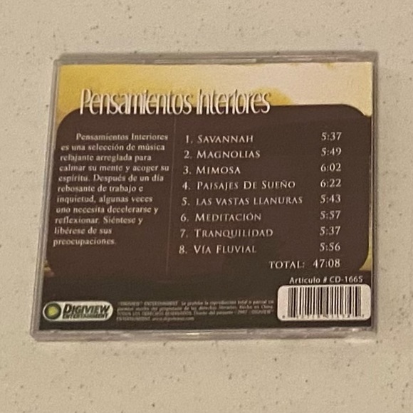 Terapia Mental Pensamientos Interiores CD - Temas Tranquilizantes para Reflexion - Picture 2 of 3